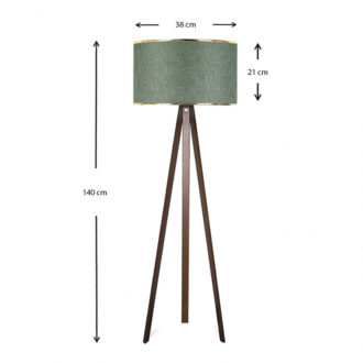 Alternative view of Φωτιστικό δαπέδου Rosling Megapap Mdf/ύφασμα Pvc χρώμα καρυδί/κυπαρισσί 38x21x140εκ.