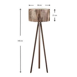 Alternative view of Φωτιστικό δαπέδου Rosling Megapap Mdf/ύφασμα Pvc χρώμα καρυδί/καφέ 38x21x140εκ.