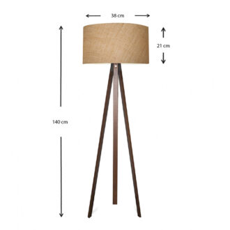 Alternative view of Φωτιστικό δαπέδου Rosling Megapap Mdf/ύφασμα Pvc χρώμα καρυδί/φυσικό 38x38x140εκ.