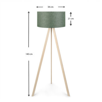 Alternative view of Φωτιστικό δαπέδου Rosling Megapap Mdf/ύφασμα Pvc χρώμα φυσικό/χακί 38x38x140εκ.