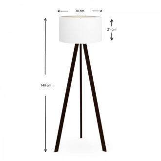 Alternative view of Φωτιστικό δαπέδου Rosling Megapap Mdf/ύφασμα Pvc χρώμα μαύρο - λευκό 38x38x140εκ.
