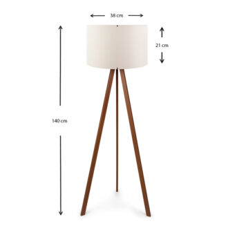 Alternative view of Φωτιστικό δαπέδου Rosling Megapap Mdf/ύφασμα Pvc χρώμα καρυδί/μπεζ 38x21x140εκ.