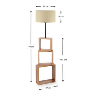 Alternative view of Φωτιστικό δαπέδου Claude Megapap Mdf/fabric Pvc χρώμα καφέ/μπεζ 37x20x140εκ.