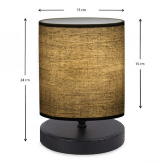 Alternative view of Φωτιστικό επιτραπέζιο Hassard Megapap ύφασμα/Mdf χρώμα μαύρο 15x16x22εκ.