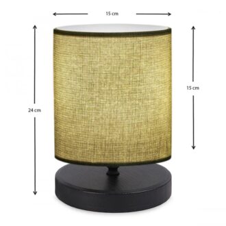 Alternative view of Φωτιστικό επιτραπέζιο Hassard Megapap ύφασμα/Mdf χρώμα πράσινο/μαύρο 15x16x22εκ.