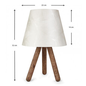 Alternative view of Φωτιστικό επιτραπέζιο Lander Megapap ύφασμα Pvc/ξύλο χρώμα λευκό/καφέ 22x14x32εκ.