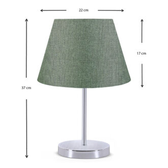 Alternative view of Φωτιστικό επιτραπέζιο Jules Megapap ύφασμα Pvc χρώμα κυπαρισσί/ασημί 22x17x37εκ.