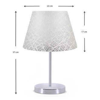 Alternative view of Φωτιστικό επιτραπέζιο Jules Megapap ύφασμα Pvc χρώμα λευκό/ασημί 22x17x37εκ.
