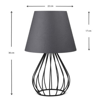 Alternative view of Φωτιστικό επιτραπέζιο Akerlind Megapap ύφασμα Pvc/μέταλλο χρώμα ανθρακί/μαύρο 22x17x36εκ.