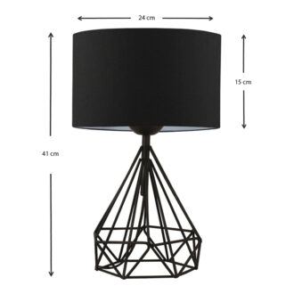 Alternative view of Φωτιστικό επιτραπέζιο Christopher Megapap ύφασμα/μέταλλο χρώμα μαύρο 24x15x41εκ.