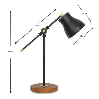 Alternative view of Φωτιστικό γραφείου Paule Megapap μέταλλο/Mdf χρώμα μαύρο 12x12x44εκ.