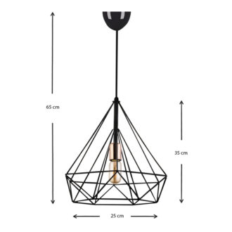 Alternative view of Φωτιστικό οροφής Donald Megapap μεταλλικό μονόφωτο χρώμα μαύρο 25x30x65εκ.