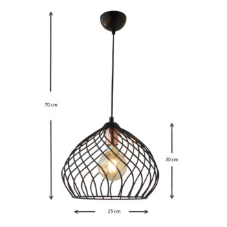 Alternative view of Φωτιστικό οροφής Dennis Megapap μεταλλικό μονόφωτο χρώμα μαύρο 21x30x70εκ.