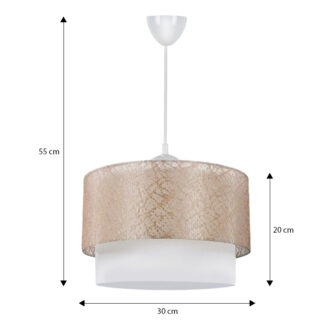 Alternative view of Φωτιστικό οροφής Whitehouse Megapap υφασμάτινο μονόφωτο χρώμα χρυσό 30x20x55εκ.