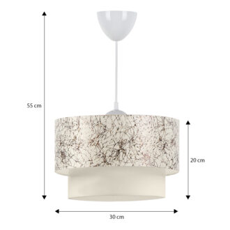 Alternative view of Φωτιστικό οροφής Whitehouse Megapap υφασμάτινο μονόφωτο χρώμα λευκό - μαύρο 30x20x55εκ.