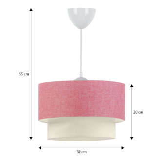 Alternative view of Φωτιστικό οροφής Whitehouse Megapap υφασμάτινο μονόφωτο χρώμα ροζ 30x20x55εκ.