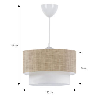 Alternative view of Φωτιστικό οροφής Whitehouse Megapap E27 υφασμάτινο μονόφωτο χρώμα μπεζ 30x20x55εκ.