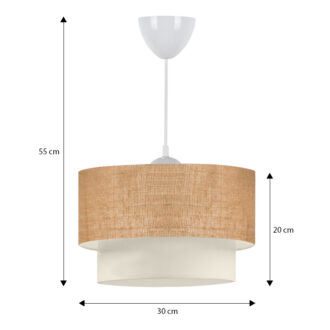 Alternative view of Φωτιστικό οροφής Whitehouse Megapap E27 γιούτα μονόφωτο χρώμα μπεζ 30x20x55εκ.