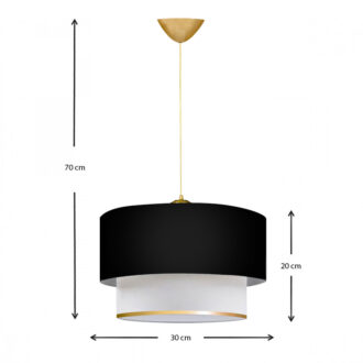 Alternative view of Φωτιστικό οροφής Barnhart Megapap υφασμάτινο μονόφωτο χρώμα μαύρο/χρυσό 30x20x70εκ.