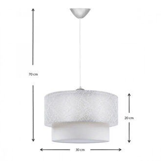 Alternative view of Φωτιστικό οροφής Barnhart Megapap υφασμάτινο μονόφωτο χρώμα λευκό 30x30x70εκ.