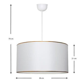 Alternative view of Φωτιστικό οροφής Alloy Megapap υφασμάτινο μονόφωτο χρώμα λευκό 38x20x70εκ.