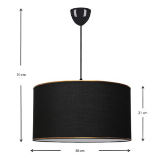 Alternative view of Φωτιστικό οροφής Alloy Megapap υφασμάτινο μονόφωτο χρώμα μαύρο 38x20x70εκ.