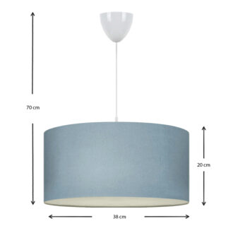 Alternative view of Φωτιστικό οροφής Monahan Megapap υφασμάτινο μονόφωτο χρώμα μπλε 38x20x70εκ.