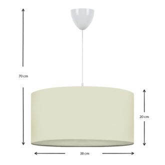 Alternative view of Φωτιστικό οροφής Monahan Megapap υφασμάτινο μονόφωτο χρώμα εκρού 38x20x70εκ.