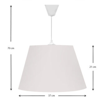 Alternative view of Φωτιστικό οροφής Elanor Megapap υφασμάτινο μονόφωτο χρώμα λευκό 37x21x70εκ.