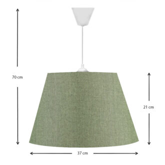 Alternative view of Φωτιστικό οροφής Elanor Megapap υφασμάτινο μονόφωτο χρώμα κυπαρισσί 37x21x70εκ.