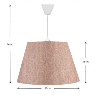 Alternative view of Φωτιστικό οροφής Elanor Megapap υφασμάτινο μονόφωτο χρώμα ροζ 37x21x70εκ.