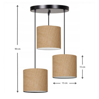 Alternative view of Φωτιστικό οροφής Rosie Megapap γιούτα ύφασμα τρίφωτο χρώμα φυσικό 15x15x90εκ.