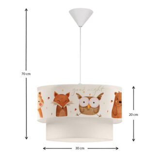 Alternative view of Φωτιστικό οροφής Goofy Megapap υφασμάτινο μονόφωτο με χαριτωμένα ζωάκια 30x20x70εκ.