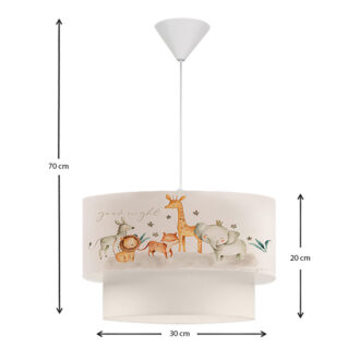 Alternative view of Φωτιστικό οροφής Goofy Megapap υφασμάτινο μονόφωτο με χαριτωμένα ζωάκια 30x20x70εκ.