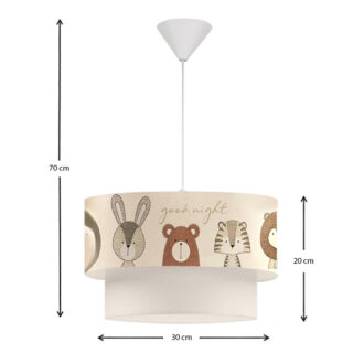 Alternative view of Φωτιστικό οροφής Goofy Megapap υφασμάτινο μονόφωτο με χαριτωμένα ζωάκια 30x20x70εκ.