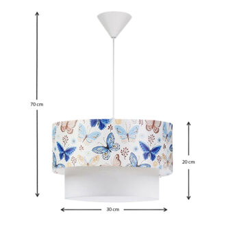 Alternative view of Φωτιστικό οροφής Goofy Megapap υφασμάτινο μονόφωτο με χαριτωμένες πεταλούδες 30x20x70εκ.