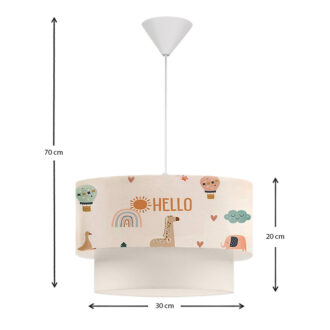 Alternative view of Φωτιστικό οροφής Goofy Megapap υφασμάτινο μονόφωτο με χαριτωμένα ζωάκια 30x20x70εκ.