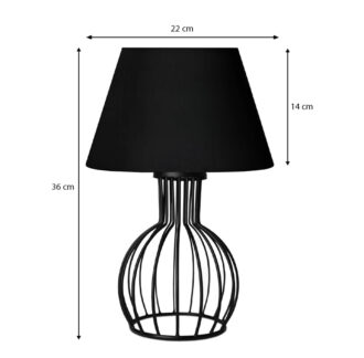 Alternative view of Φωτιστικό επιτραπέζιο Magnolia Megapap E27 υφασμάτινο - μεταλλικό χρώμα μαύρο Φ22x36εκ.