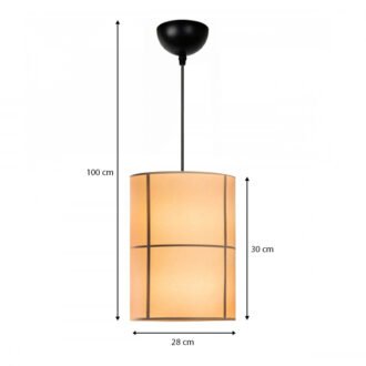 Alternative view of Φωτιστικό οροφής Strip Megapap E27 υφασμάτινο μονόφωτο χρώμα κρεμ Φ28x100εκ.