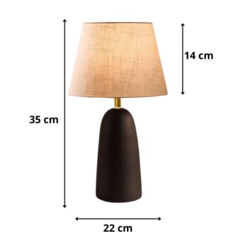 Alternative view of Φωτιστικό επιτραπέζιο Odesa Megapap E27 μεταλλικό - ύφασμα Pvc χρώμα μαύρο - κρεμ Ø22x35εκ.