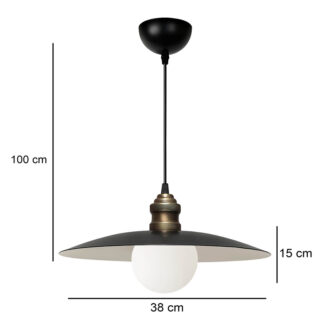 Alternative view of Φωτιστικό οροφής Amara Megapap E27 μεταλλικό μονόφωτο χρώμα μαύρο Ø38x100εκ.
