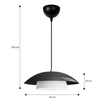 Alternative view of Φωτιστικό οροφής Eliora Megapap E27 μεταλλικό μονόφωτο χρώμα μαύρο Ø36x100εκ.