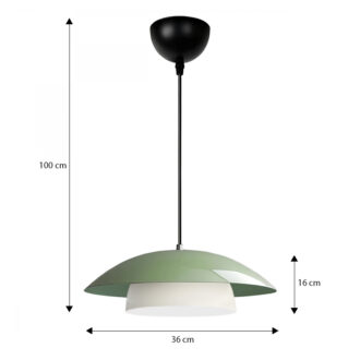 Alternative view of Φωτιστικό οροφής Eliora Megapap E27 μεταλλικό μονόφωτο χρώμα μέντα Ø36x100εκ.