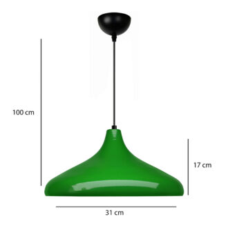 Alternative view of Φωτιστικό οροφής Lela Megapap E27 μεταλλικό μονόφωτο χρώμα πράσινο Ø31x100εκ.