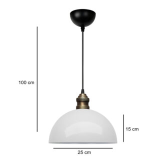 Alternative view of Φωτιστικό οροφής Tomas Megapap E27 μεταλλικό μονόφωτο χρώμα λευκό Ø25x100εκ.