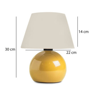 Alternative view of Φωτιστικό επιτραπέζιο Alaska Megapap E27 μεταλλικό - ύφασμα Pvc χρώμα κίτρινο - κρεμ Ø22x30εκ.