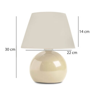 Alternative view of Φωτιστικό επιτραπέζιο Alaska Megapap E27 μεταλλικό - ύφασμα Pvc χρώμα κρεμ Ø22x30εκ.