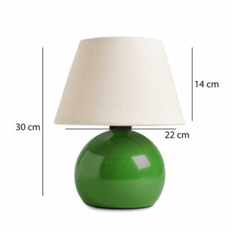 Alternative view of Φωτιστικό επιτραπέζιο Alaska Megapap E27 μεταλλικό - ύφασμα Pvc χρώμα πράσινο - κρεμ Ø22x30εκ.