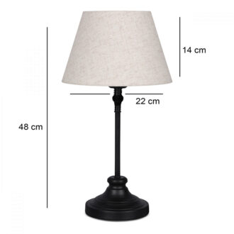 Alternative view of Φωτιστικό επιτραπέζιο Grace Megapap E27 μεταλλικό - ύφασμα Pvc χρώμα μαύρο - κρεμ Ø22x48εκ.