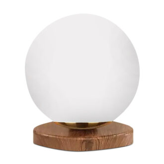 Φωτιστικό επιτραπέζιο Onda Megapap E27 ξύλινο -  γυάλινο χρώμα φυσικό - λευκό Ø15x22εκ.
